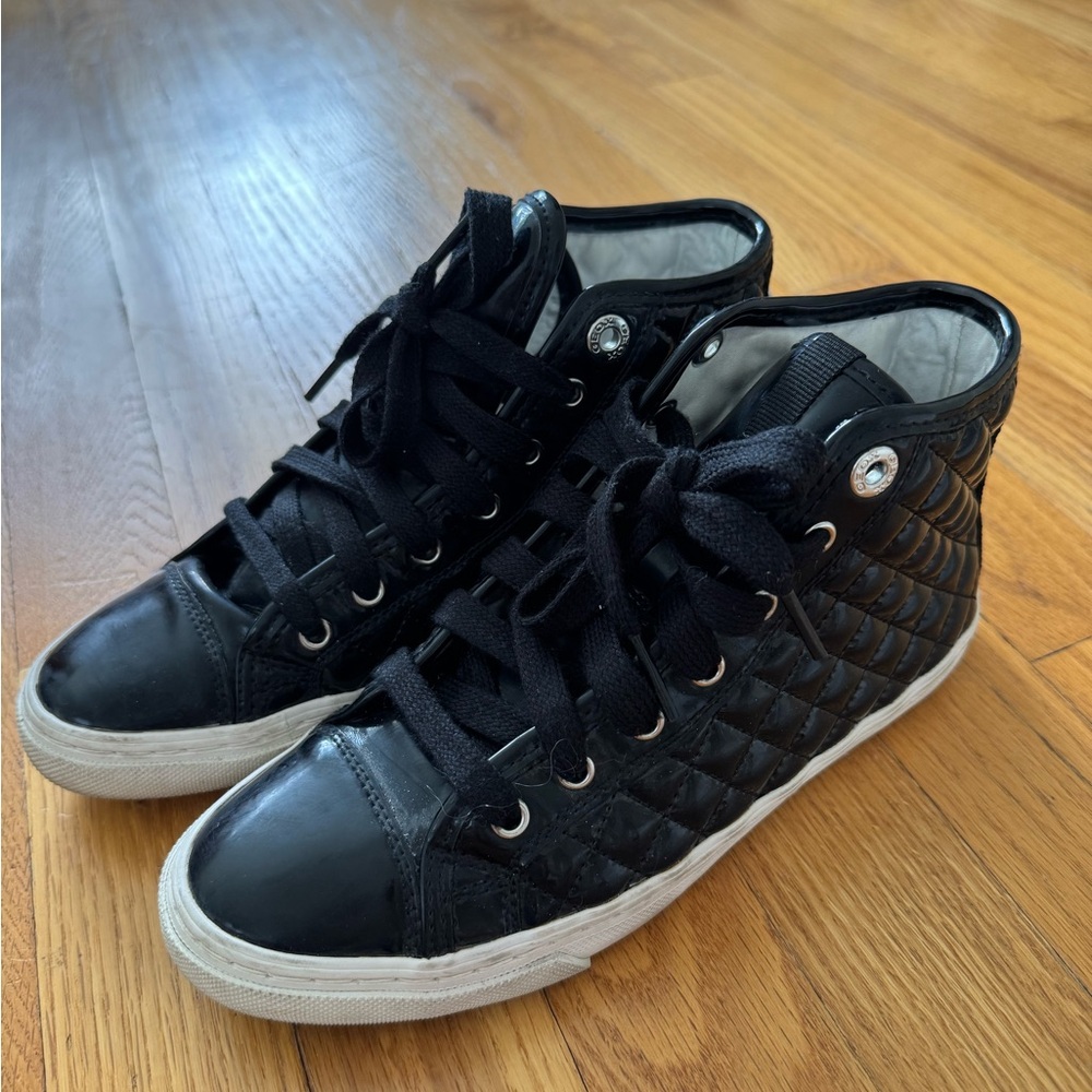 Geox Black Quilted High-Top Sneakers